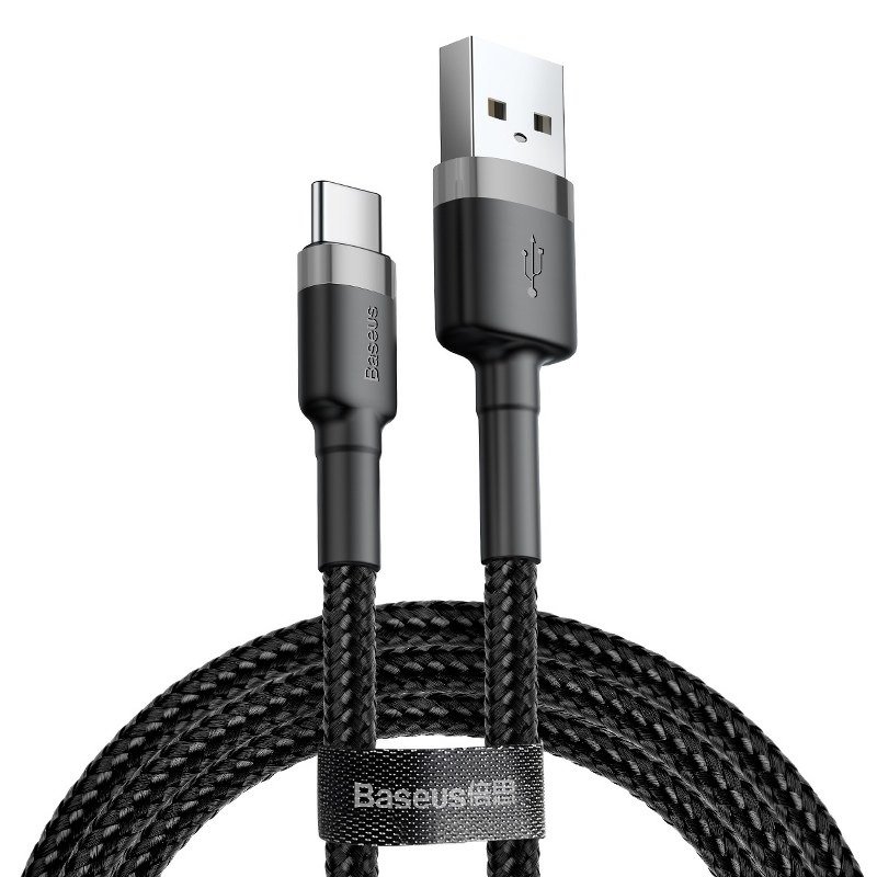 Baseus Cafule kabelis USB-C 3A 1m (pelēks + melns)