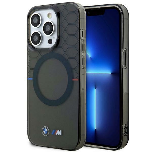 Apvalks BMW BMHMP14XHGPK iPhone 14 Pro Max 6.7" pelēks/pelēks cietais apvalks Raksts MagSafe
