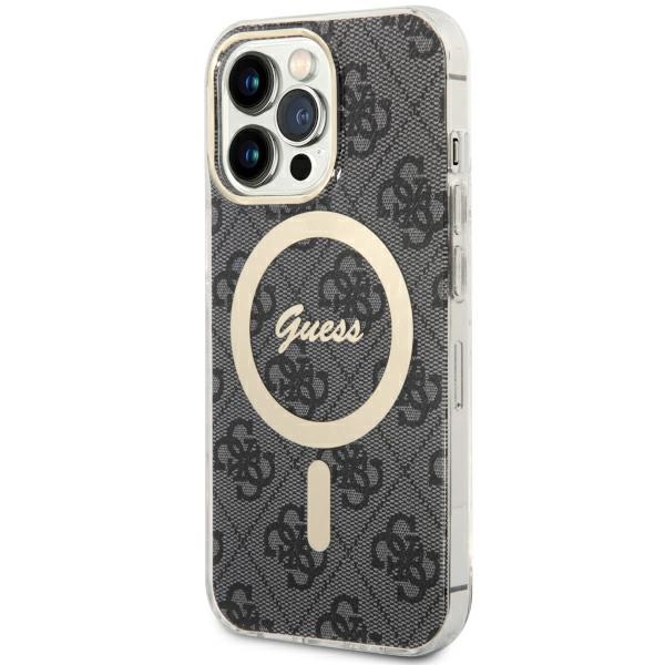 Guess GUHMP13LH4STK iPhone 13 Pro / 13 6.1" melns/melns cietais apvalks 4G MagSafe