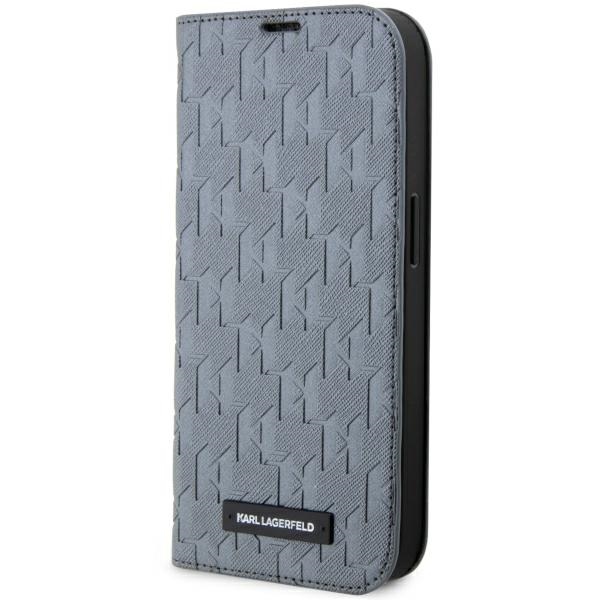 Karl Lagerfeld KLBKP14XSAKLHPG iPhone 14 Pro Max 6.7" Viedtālruņa apvalks sudraba sudraba Saffiano Monogrāms