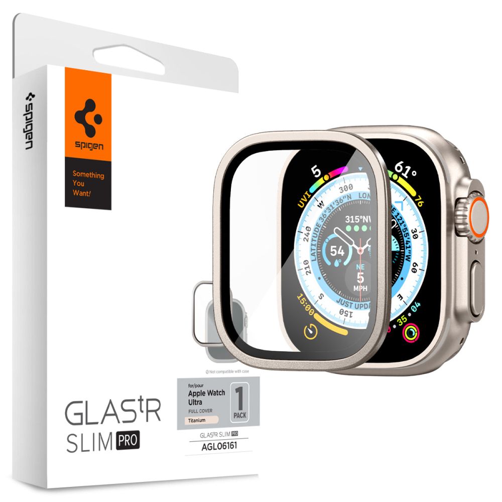 Spigen Glas.tR Slim Pro rūdītais aizsargstikls Apple Watch Ultra (49mm) - bēšs