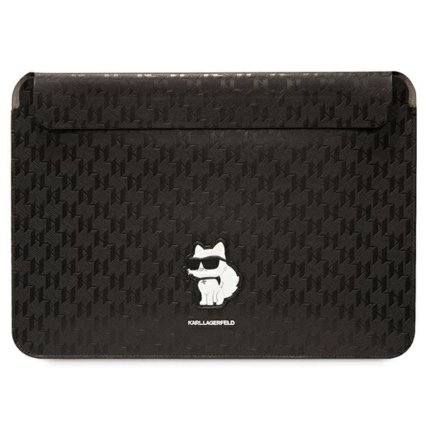 Karl Lagerfeld Saffiano Monogramma Choupette apvalks 14" klēpjdatoram - melns