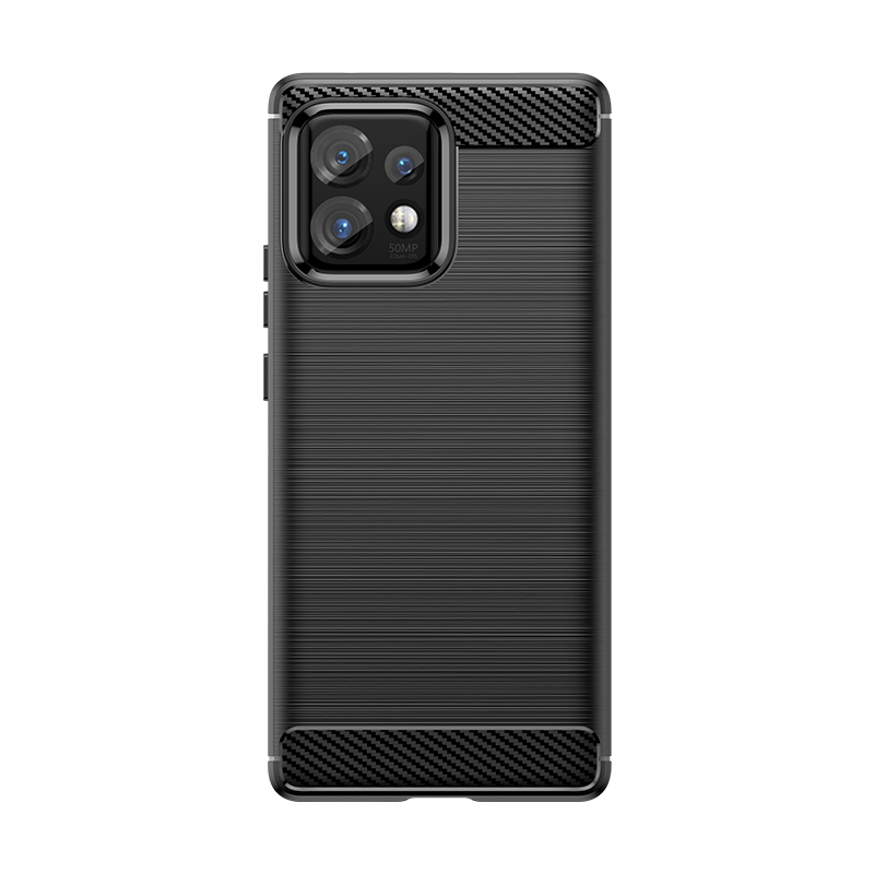 Carbon Case silikona viedtālruņa apvalks Motorola Edge 40 Pro - melns
