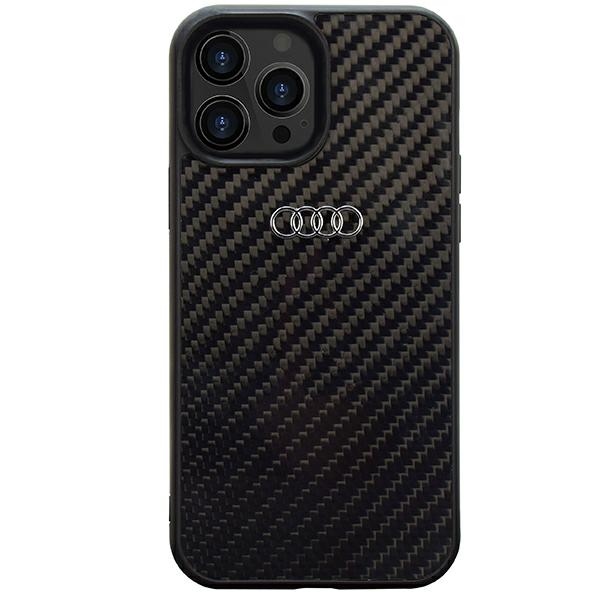Audi Oglekļa šķiedras iPhone 13 Pro Max 6.7" melns/melns cietais apvalks AU-TPUPCIP13PM-R8/D2-BK