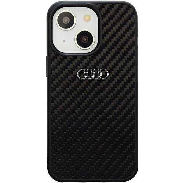 Audi Oglekļa šķiedras iPhone 14 6.1" melns/melns cietais apvalks AU-TPUPPCIP14-R8/D2-BK