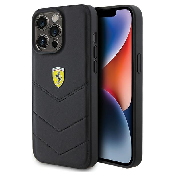 Ferrari dygsnots metāla logotipa apvalks iPhone 15 Pro Max – melns