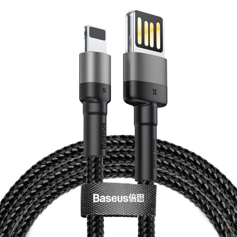Baseus Cafule Divpusējs USB Lightning kabelis 1.5A 2m (pelēks+melns)