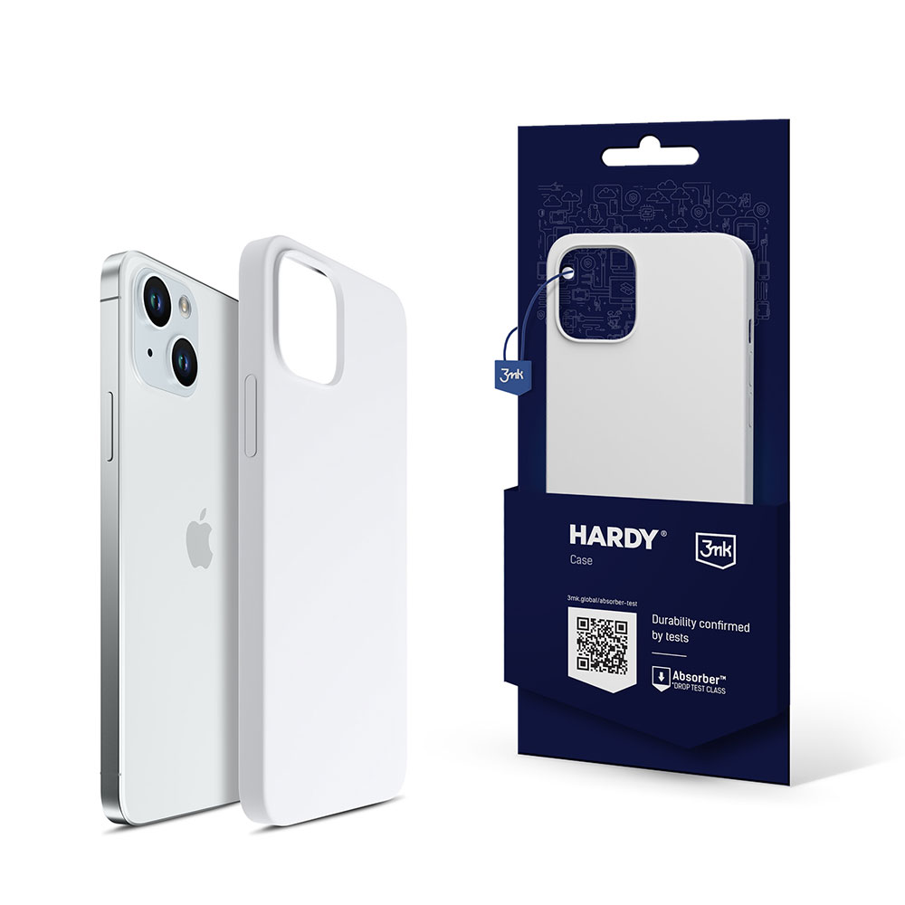 3mk Hardy Silikona Magnētiskais apvalks iPhone 15 - balta un sudraba