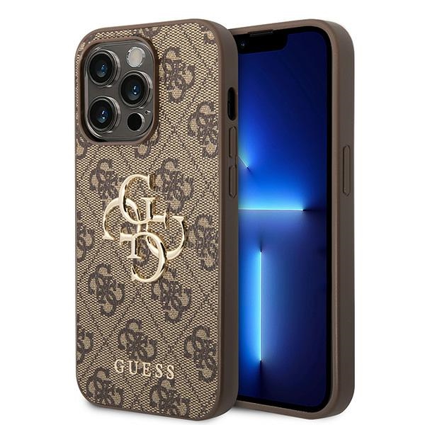 Guess GUHCP15L4GMGBR iPhone 15 Pro 6.1" brūns/brūns cietais apvalks 4G Big Metal Logo