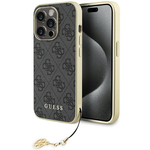 Guess GUHCP15LGF4GGR iPhone 15 Pro 6.1" pelēks/pelēks cietais apvalks 4G Piekariņu Kolekcija