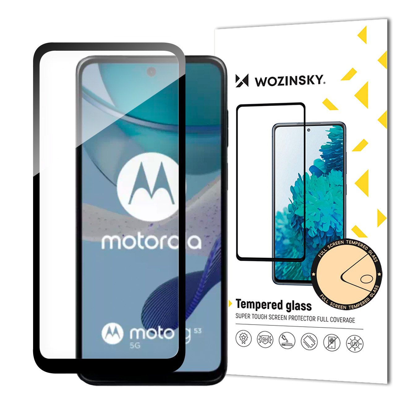 Wozinsky pilnībā līmēts rūdītais stikls Motorola Moto G53