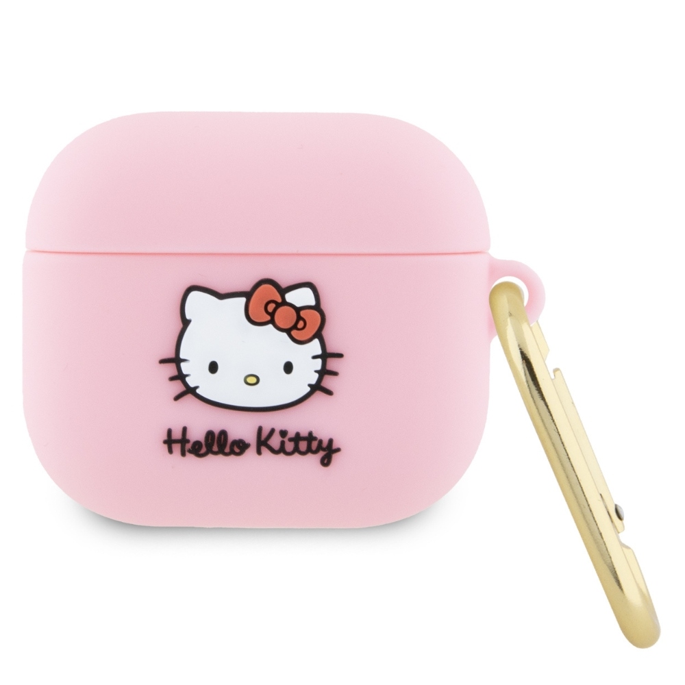 Hello Kitty silikona 3D Kitty galvas apvalks AirPods 3 - rozā
