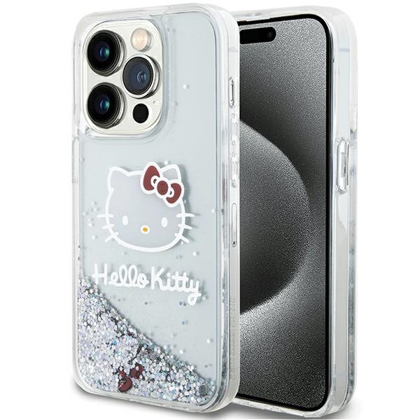 Hello Kitty šķidro spīdumu piekariņi Kitty Head viedtālruņa apvalks iPhone 14 Pro - sudrabains
