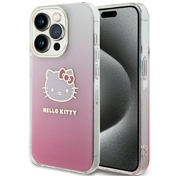Hello Kitty IML Gradient Electrop Kitty Head viedtālruņa apvalks iPhone 14 Pro Max - rozā