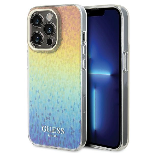 Guess IML Faceted Mirror Disco Iridescent viedtālruņa apvalks iPhone 14 Pro - daudzkrāsains