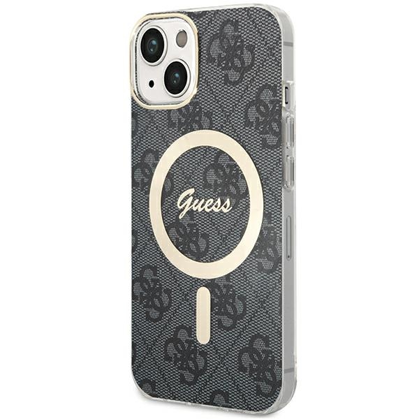 Guess 4G Magnētiskais viedtālruņa apvalks iPhone 15 Plus / 14 Plus - melna