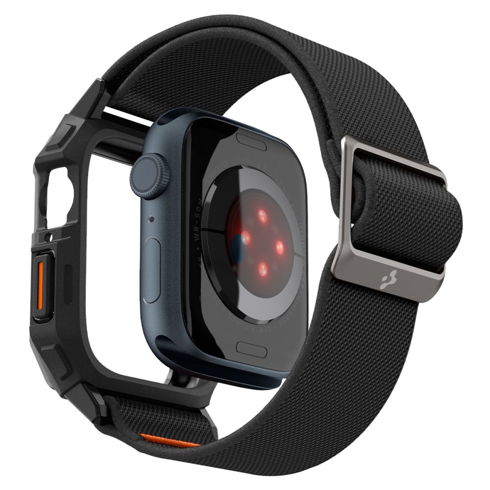 Spigen Lite Fit Pro apvalks ar siksniņu Apple Watch 4/5/6/7/8/9/SE (44/45 mm) - matēts melns