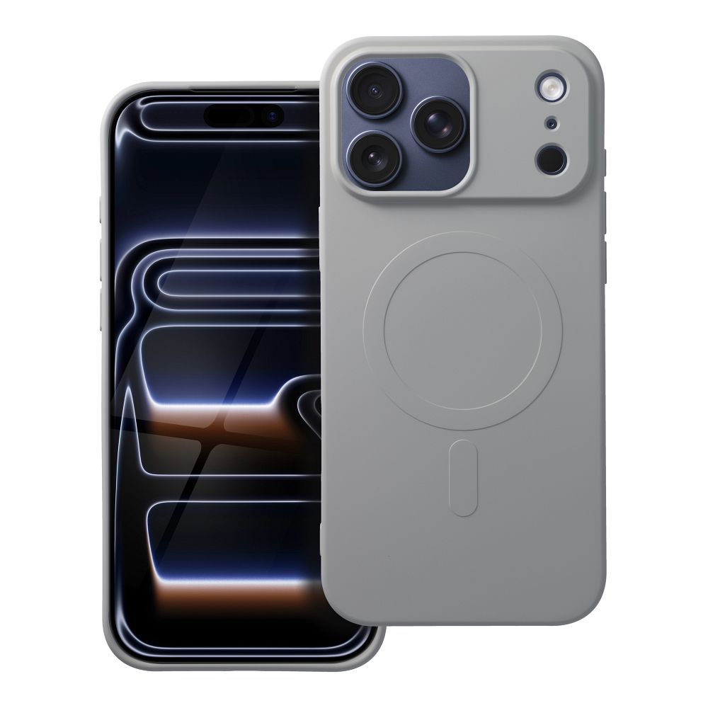 Silikona Magnētiskais viedtālruņa apvalks (ar lielu atveri), savietojams ar MagSafe, iPhone 17 Pro Max, titāna krāsas