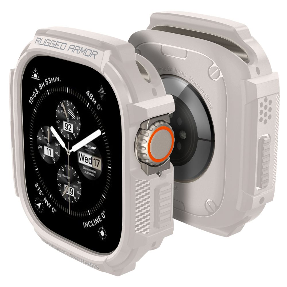 Spigen Rugged Armor apvalks Apple Watch Ultra 1 / 2 (49mm) - bēšs