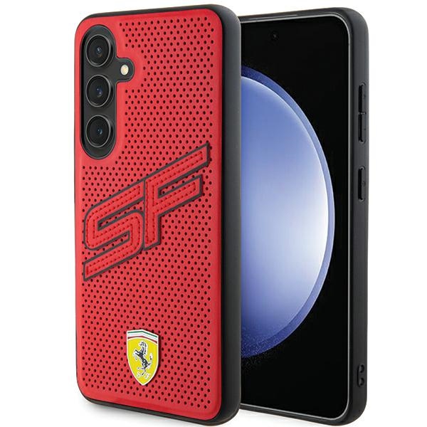 Ferrari Big SF Perforated viedtālruņa apvalks Samsung Galaxy S24+ - sarkans
