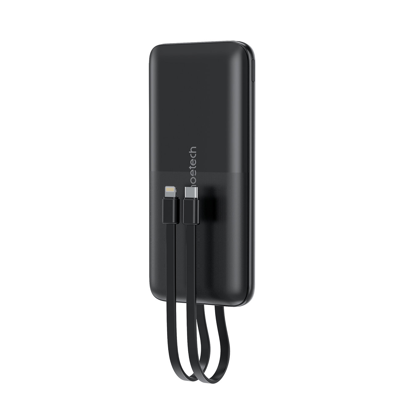 Portatīvais lādētājs Choetech B654 10000mAh 22,5W USB-A / USB-C / micro USB ar iebūvētu USB-C / Lightning kabeli (melns)
