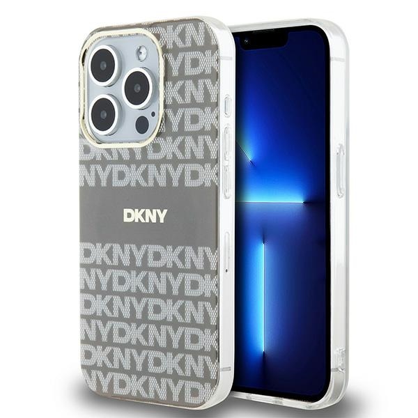 DKNY IML Mono un Stripe Magnētiskais viedtālruņa apvalks iPhone 15 Pro Max - bēšs