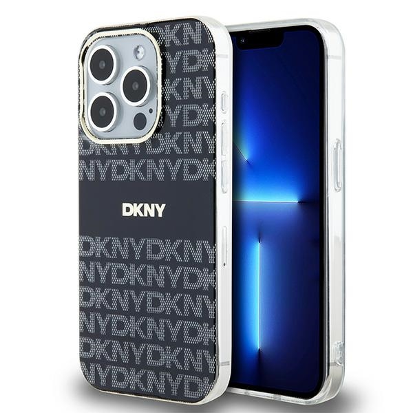 DKNY IML Mono un Stripe Magnētiskais viedtālruņa apvalks iPhone 15 Pro Max - melns