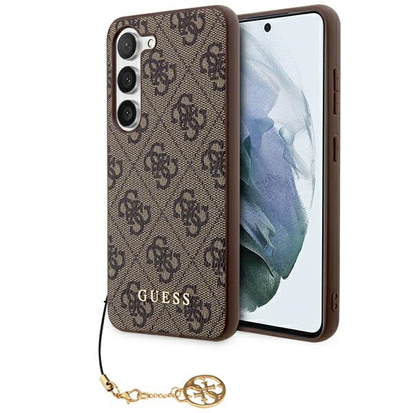 Guess 4G Charms Collection viedtālruņa apvalks Samsung Galaxy A35 - brūns
