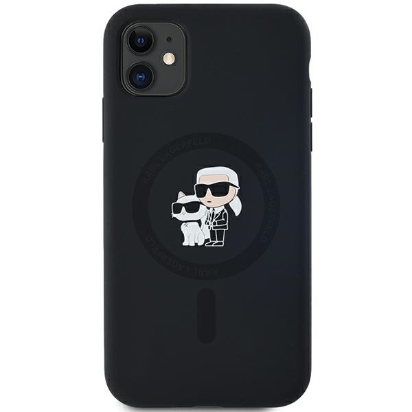 Karl Lagerfeld Silikona Karl&Choupette Magnētiskais viedtālruņa apvalks iPhone 11 / Xr - melns