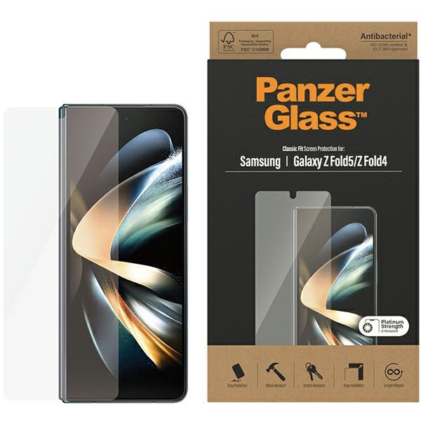 PanzerGlass Classic Fit antibakteriālais stikls Samsung Galaxy Z Fold 5 / Z Fold 4