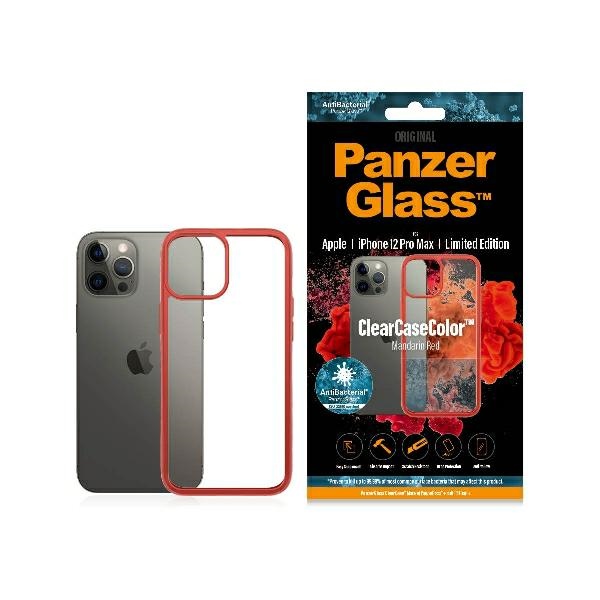 PanzerGlass ClearCase viedtālruņa apvalks iPhone 12 Pro Max – caurspīdīgs un sarkans