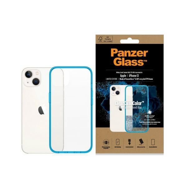 PanzerGlass ClearCase antibakteriālais viedtālruņa apvalks ar Military Grade sertifikātu iPhone 13 / 14 / 15 - caurspīdīgs zils