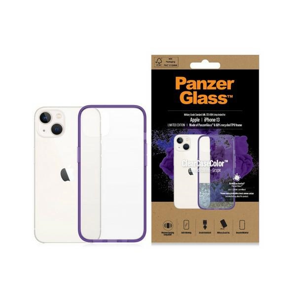 PanzerGlass ClearCase antibakteriālais viedtālruņa apvalks ar Military Grade sertifikātu iPhone 13 / 14 / 15 - caurspīdīgs violets