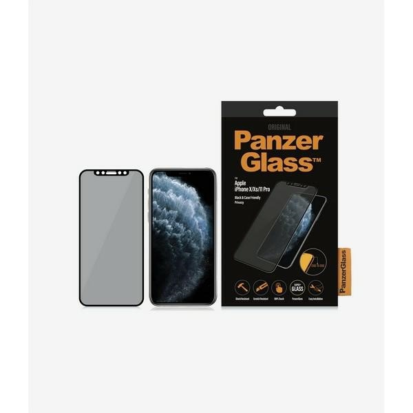 PanzerGlass E2E Super+ privātuma aizsargstikls iPhone X / XS / 11 Pro - ar melnu rāmi