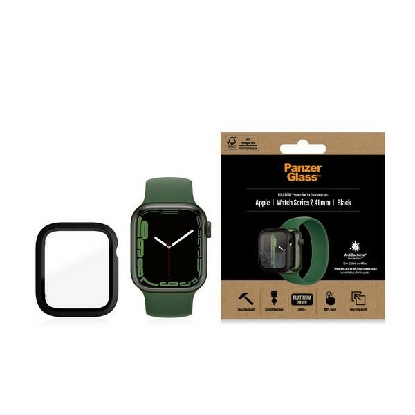 PanzerGlass Pulksteņa aizsargapvalks Apple Watch 7 41 mm - melns