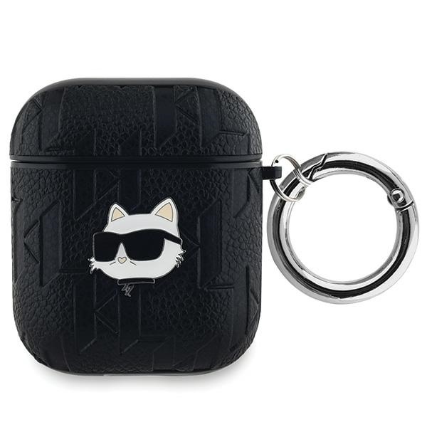 Karl Lagerfeld Monogram Choupette AirPods 1/2 apvalks - melns