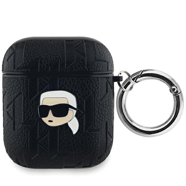 Karl Lagerfeld Monogram Karl Head viedtālruņa apvalks AirPods 1 / 2 - melns