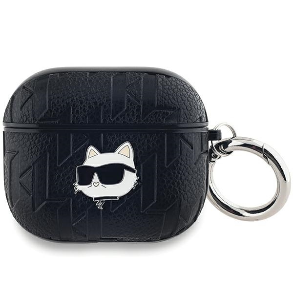Karl Lagerfeld Monogram Choupette Head viedtālruņa apvalks AirPods 3 - melns