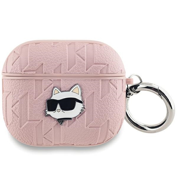 Karl Lagerfeld Monogram Choupette Head viedtālruņa apvalks AirPods 3 - rozā