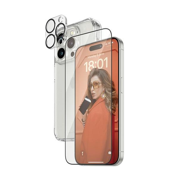PanzerGlass 3in1 komplekts caurspīdīgs apvalks + plēve + kameras vāciņš iPhone 15 Pro Max