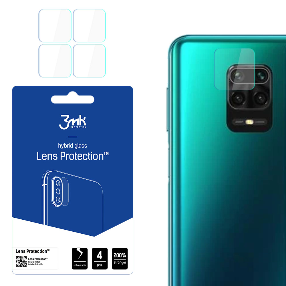 3mk Objektīva aizsargstikls hibridais telefonam Xiaomi Redmi Note 9 Pro Max