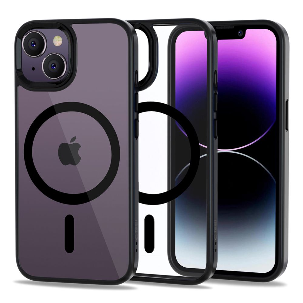 Tech-Protect MagMat MagSafe iPhone 14 viedtālruņa apvalks - caurspīdīgs melns