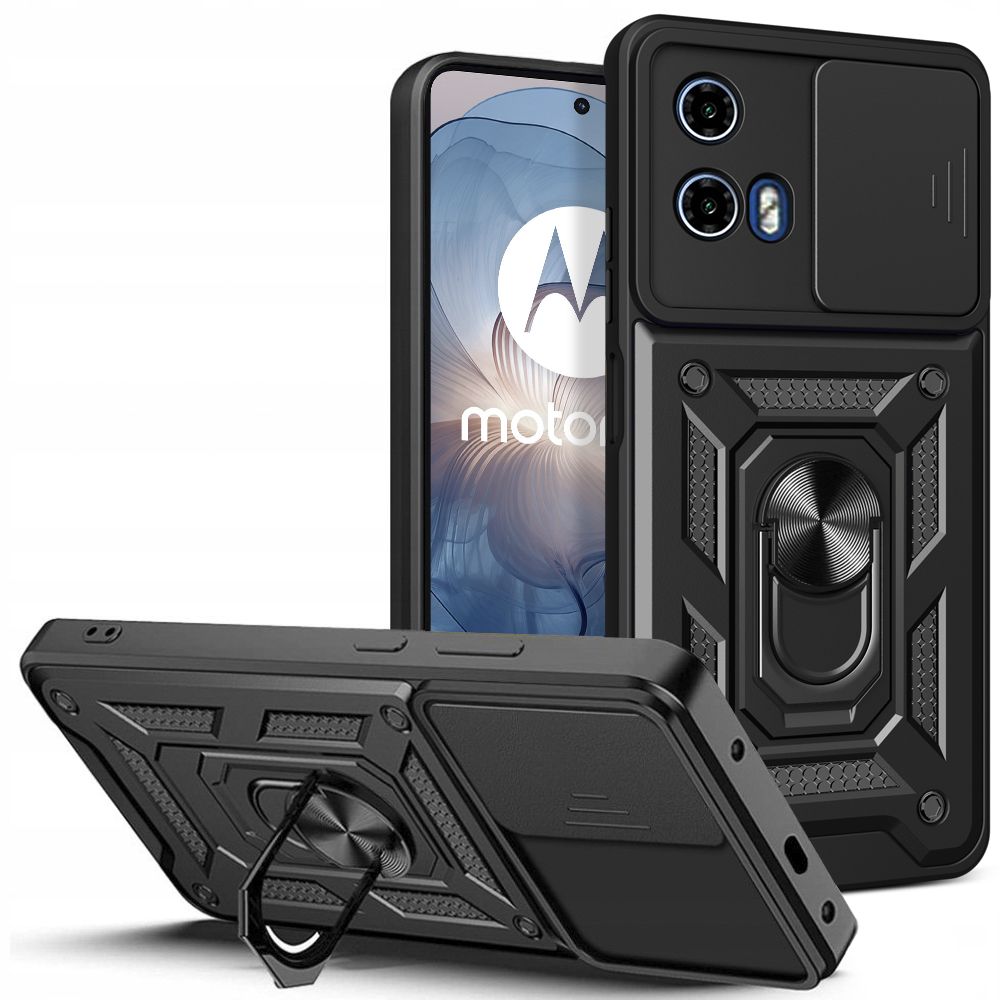 Tech-Protect CamShield Pro viedtālruņa apvalks Motorola Moto G24 / G24 Power / G04 - melns