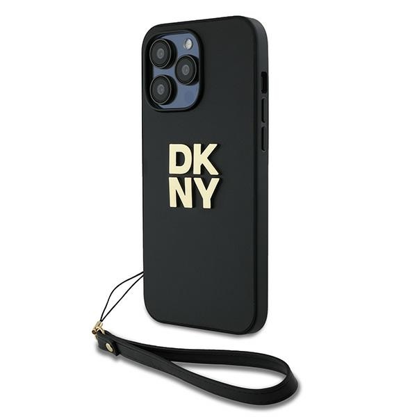 DKNY Viedtālruņa apvalks ar siksniņu un logotipu iPhone 14 Pro Max - melns