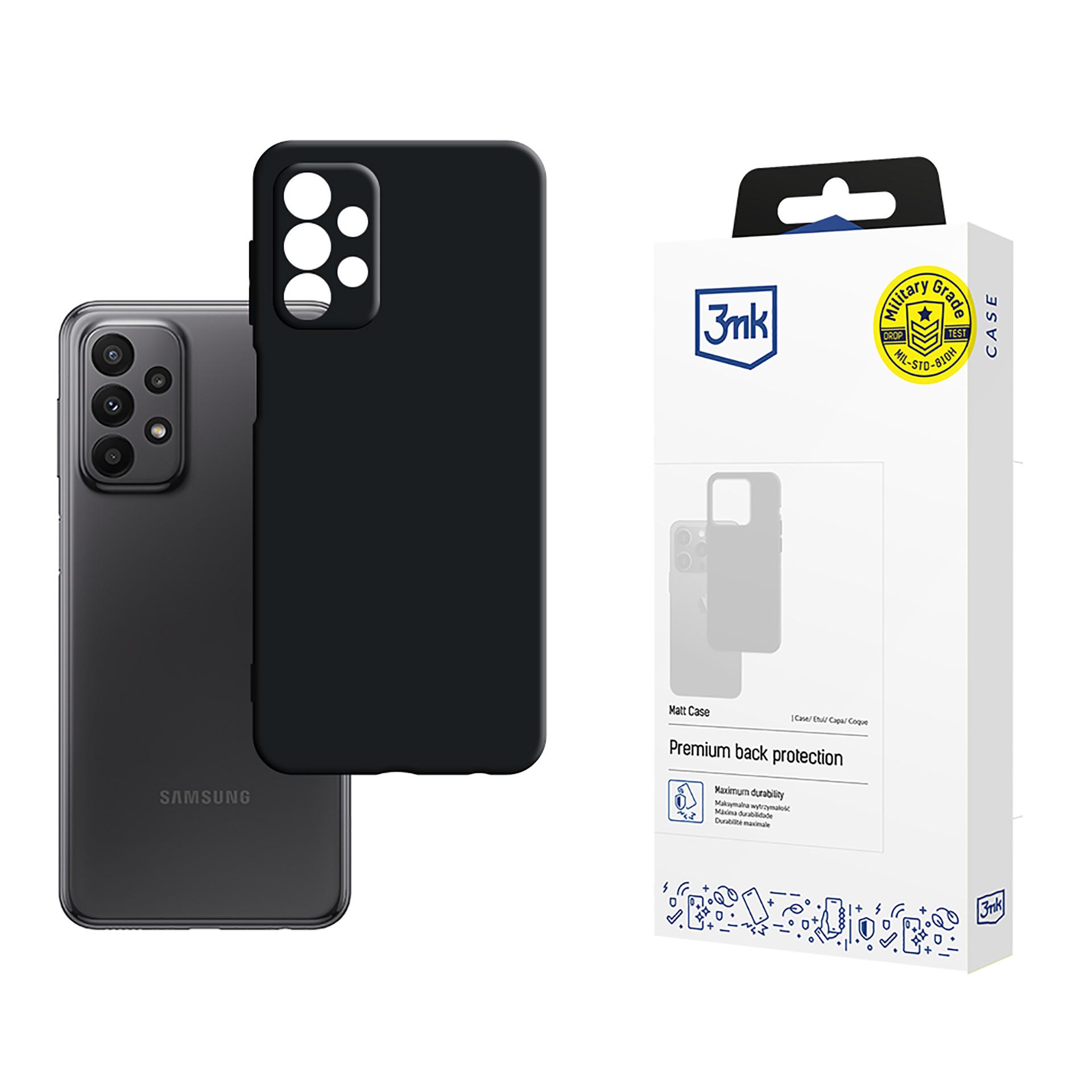 3mk Matēts viedtālruņa apvalks Samsung Galaxy A23 / A23 5G - melns