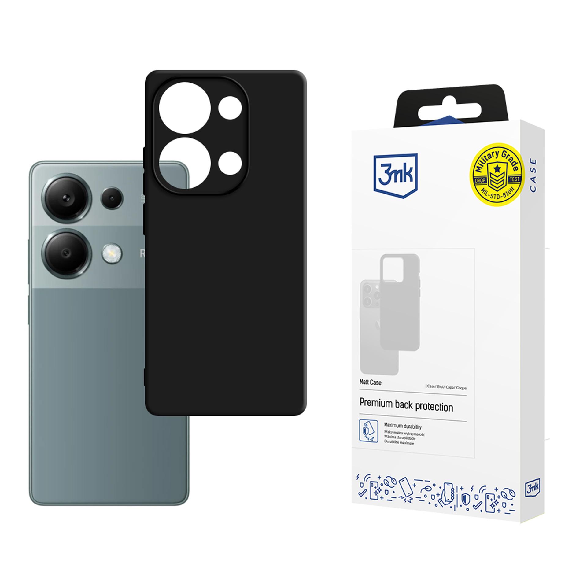 3mk Matēts viedtālruņa apvalks Xiaomi Redmi Note 13 Pro - melns