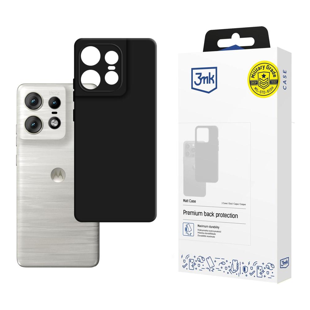 3mk matēts apvalks viedtālrunim Motorola Edge 50 Pro - melns