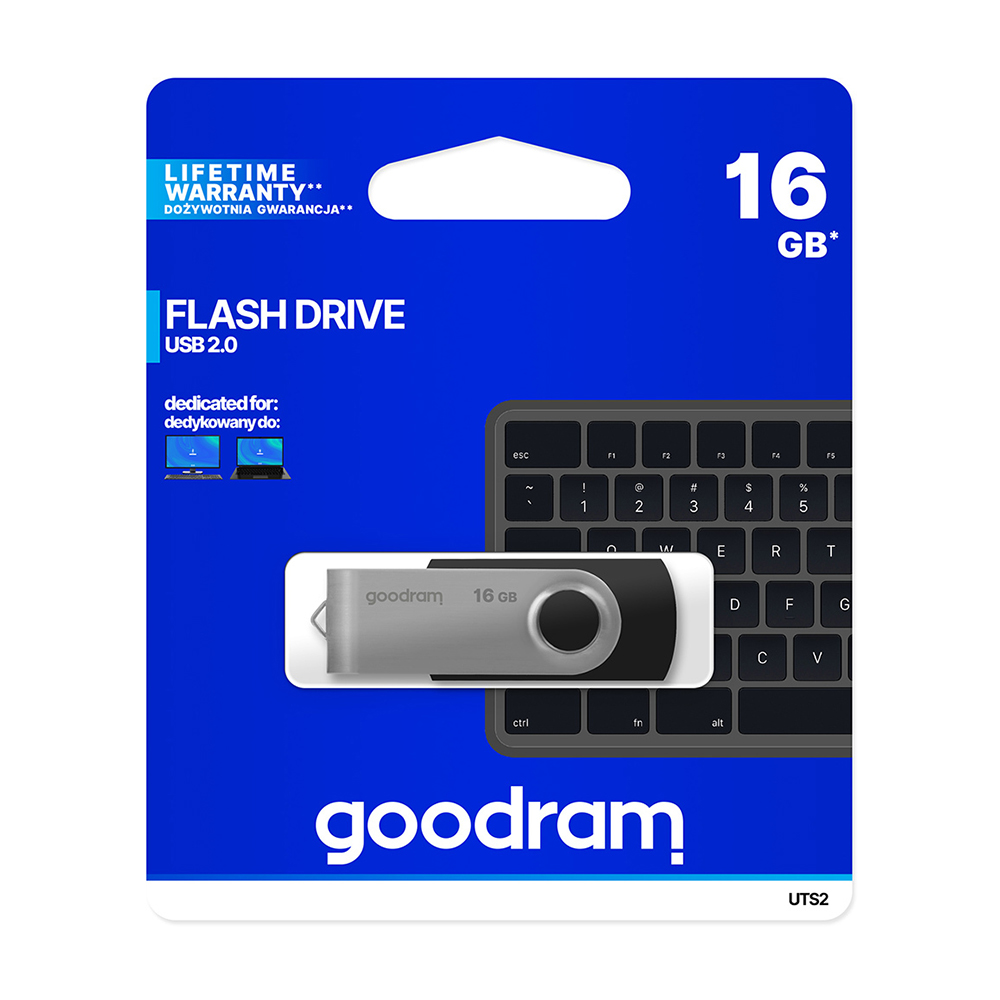 Goodram zibatmiņa 16GB USB 2.0 Twister melns