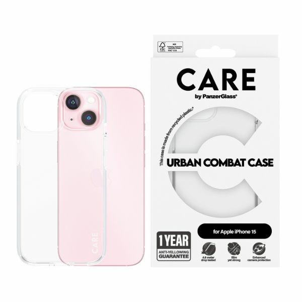 CARE by PanzerGlass Urban Combat viedtālruņa apvalks iPhone 15 - caurspīdīgs