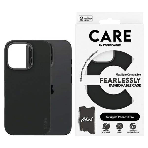 CARE by PanzerGlass modes viedtālruņa apvalks iPhone 16 Pro 6.3" melns Magnētiskais 1378